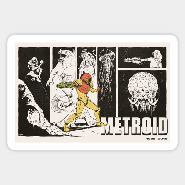 Metroid: 30 Years Sticker by deimos-remus